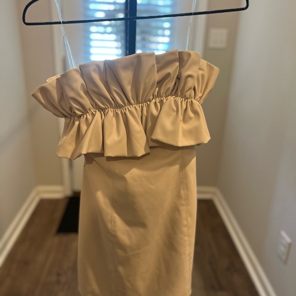 DO+BE Beige Ruffle Mini Dress - Picture 4 of 16